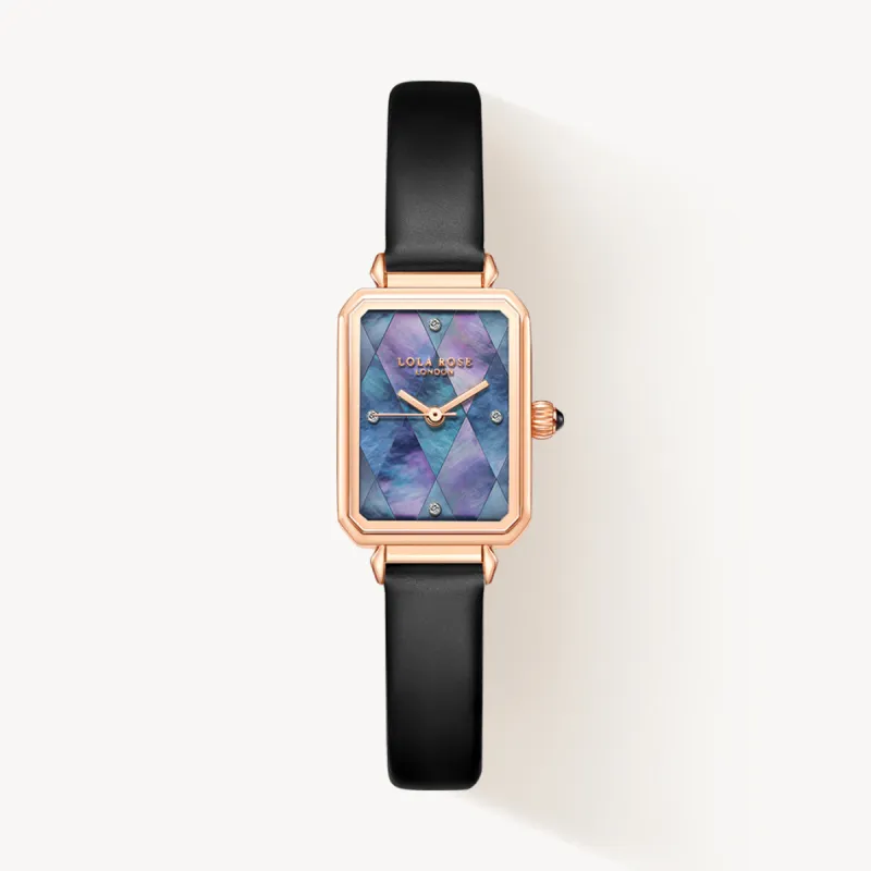Diamond-pattern Blacklip Mother of Pearl Watch sold by Lola Rose