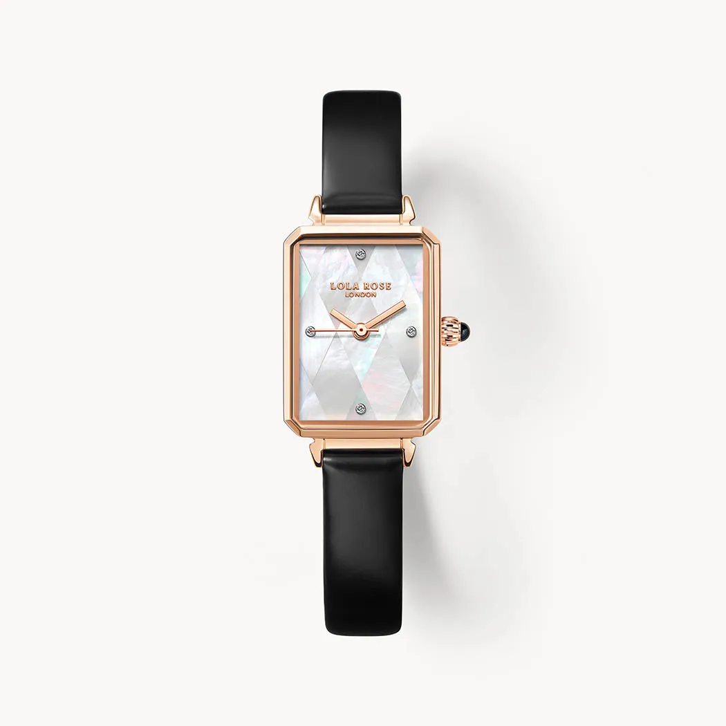Diamond-pattern Mother of Pearl Watch sold by Lola Rose