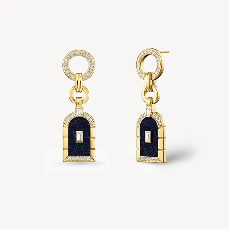 Large Arch Blue Sandstone Earrings sold by Lola Rose