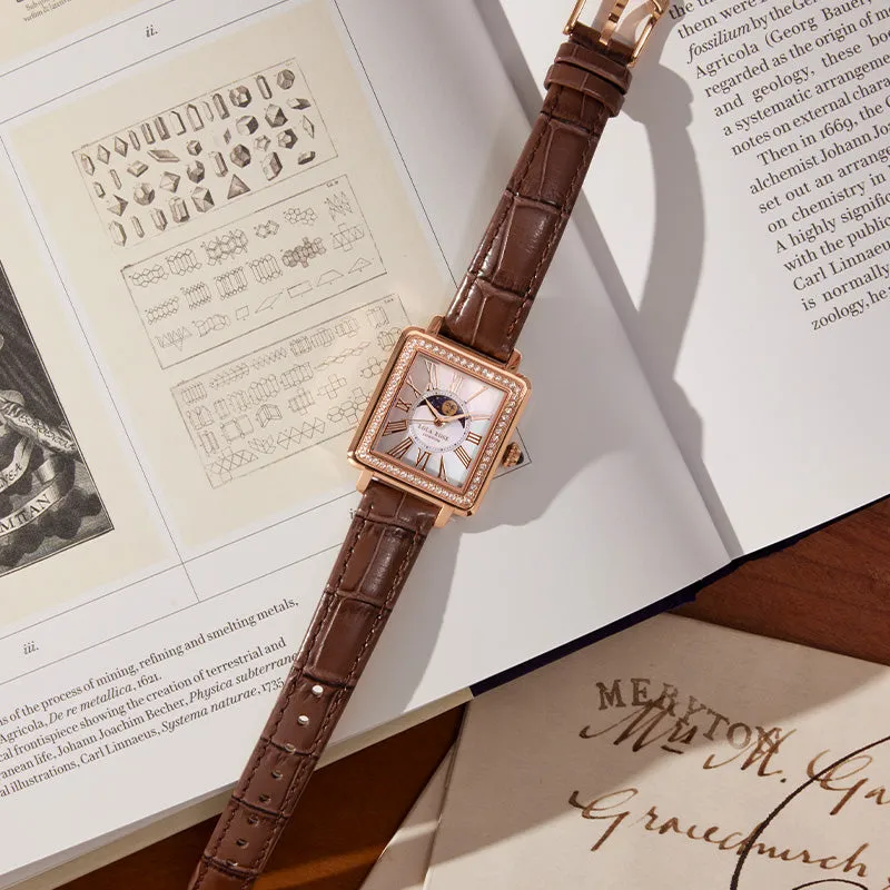 New Cube Mother of Pearl Moon Phase Watch sold by Lola Rose product image thumbnail 5