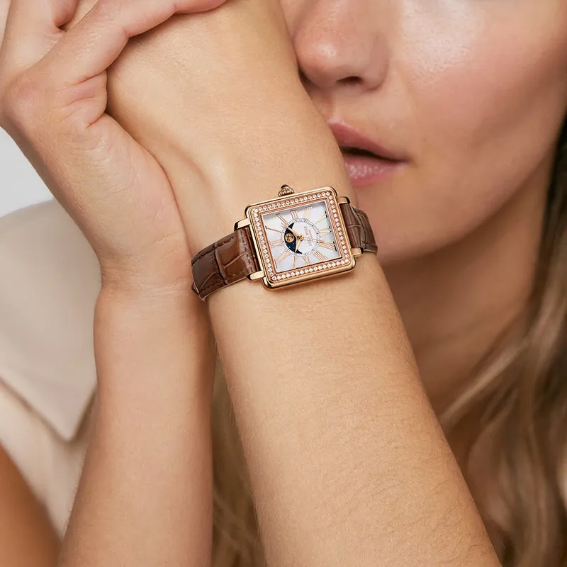 New Cube Mother of Pearl Moon Phase Watch sold by Lola Rose product image thumbnail 3