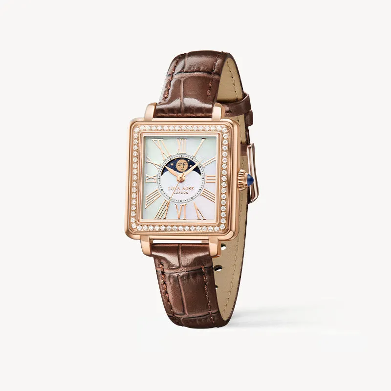 New Cube Mother of Pearl Moon Phase Watch sold by Lola Rose product image thumbnail 4