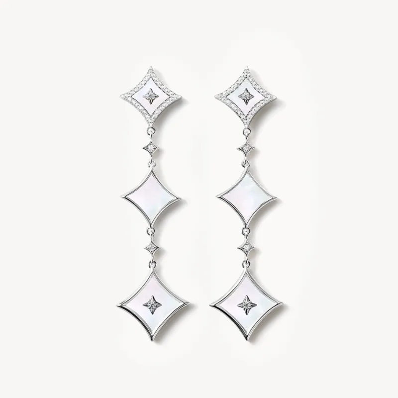 Mother-of-Pearl Chain Earrings sold by Lola Rose