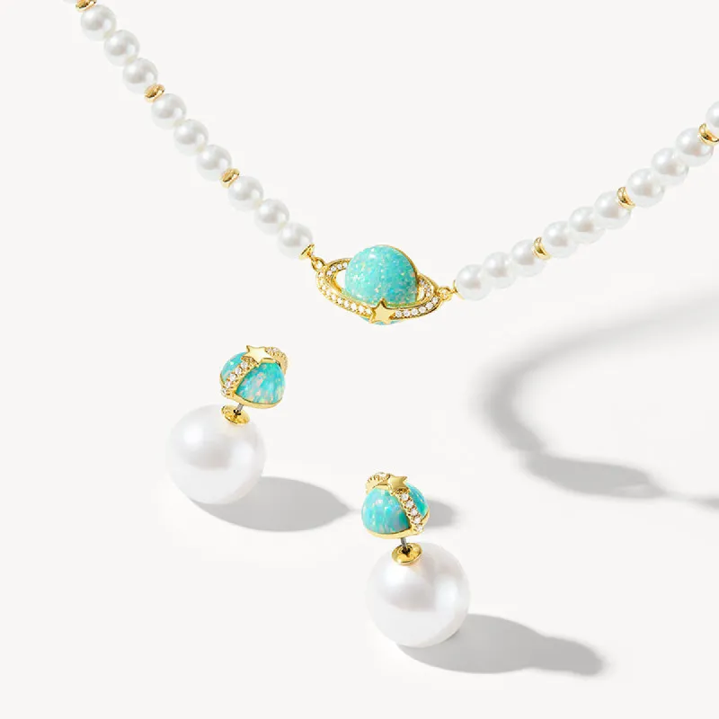 Heliocentric Pearl Opal Necklace sold by Lola Rose