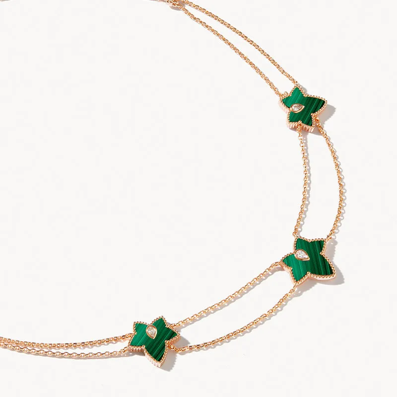 Malachite Bead Three-Leaf Necklace sold by Lola Rose product image thumbnail 2