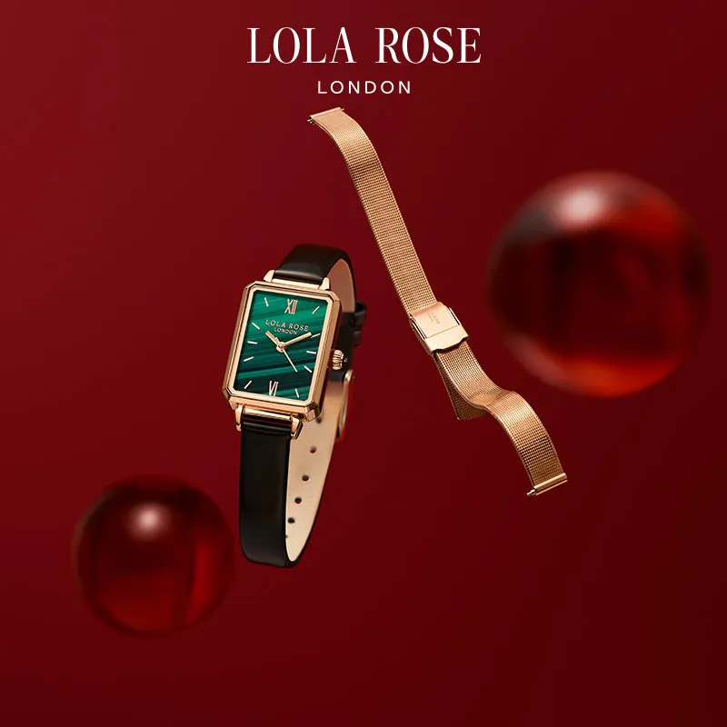 Malachite Textured Watch With Two Strap Set in Special Limited Edition Box sold by Lola Rose product image thumbnail 2