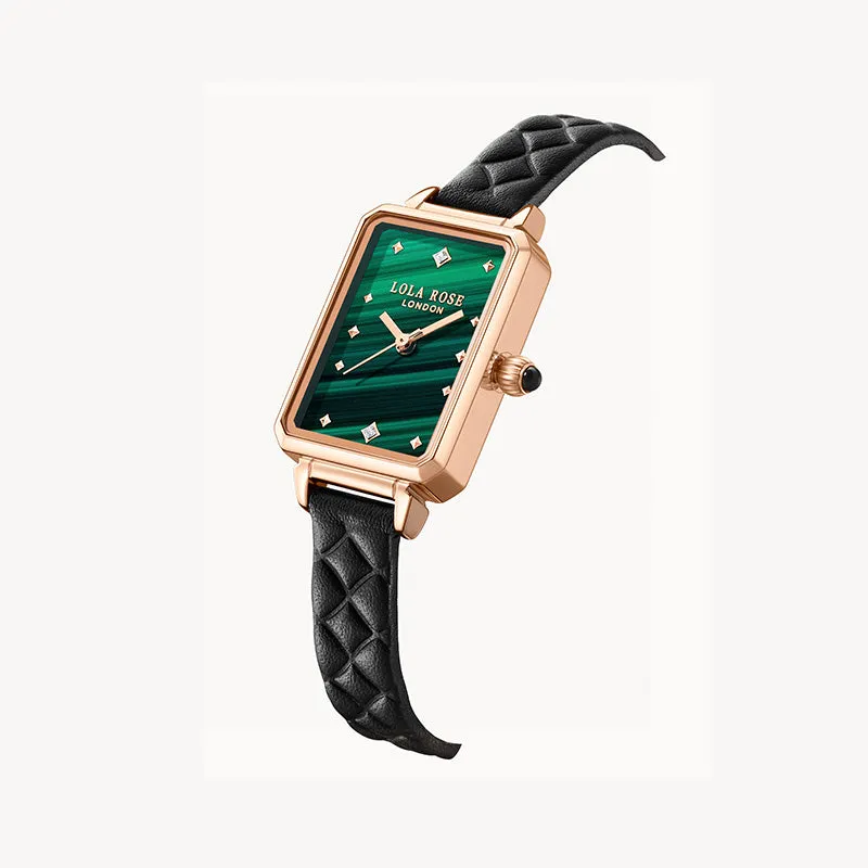 New Malachite Textured Watch with Leather Strap sold by Lola Rose product image thumbnail 3