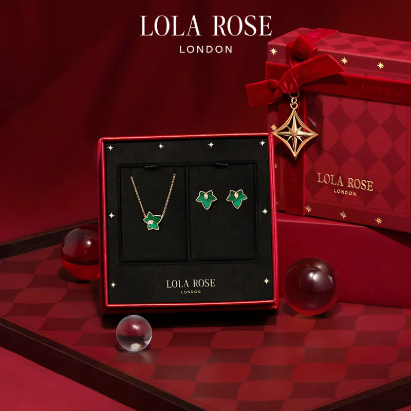 Malachite Bead Necklace & Earrings Set – Special Limited Edition Box sold by Lola Rose