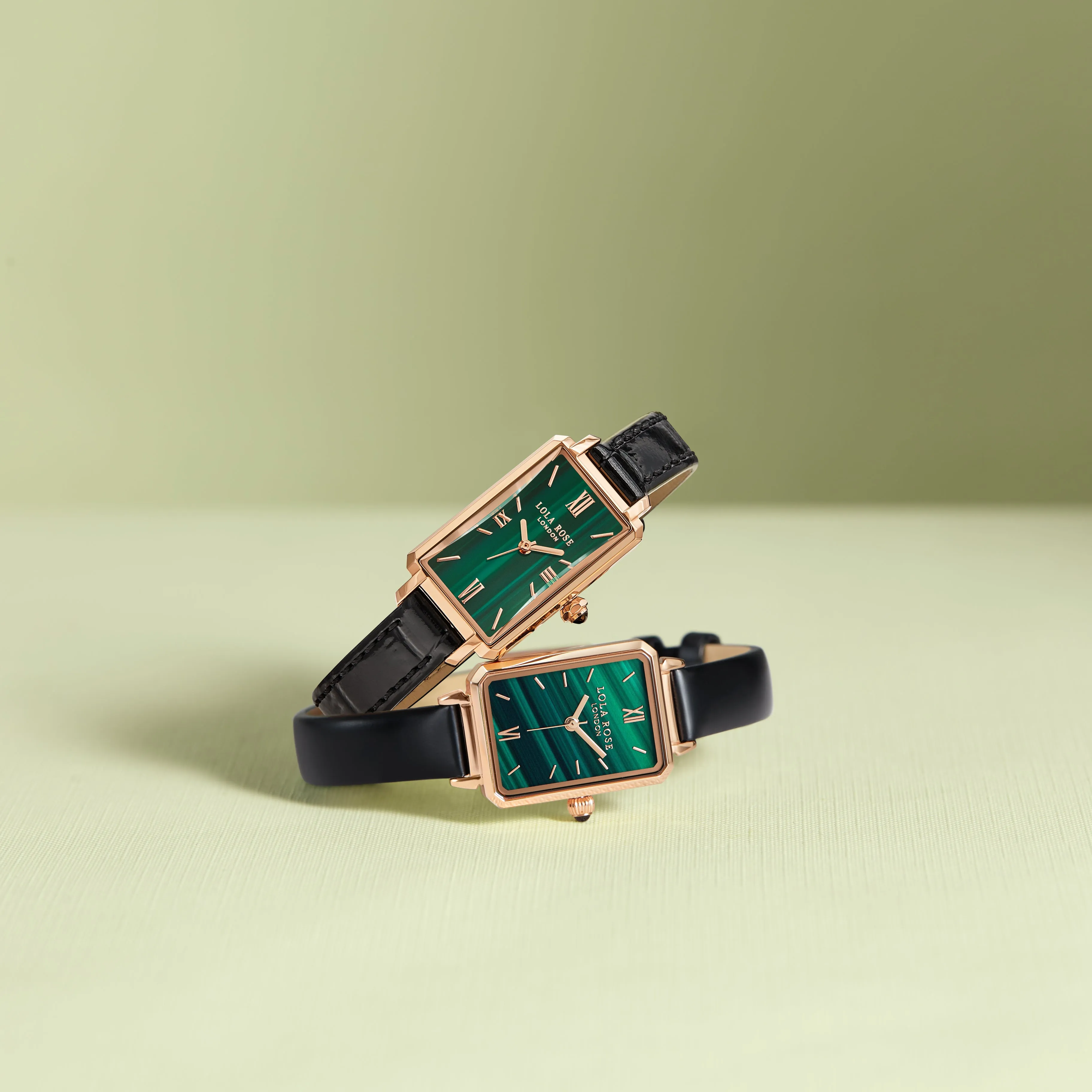 Slender Waist Malachite Textured Watch with Two Strap Set sold by Lola Rose product image thumbnail 5