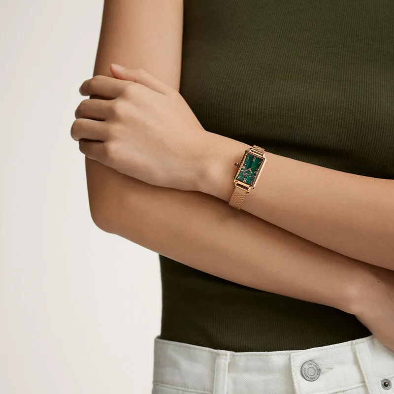 Slender Waist Malachite Textured Watch with Two Strap Set sold by Lola Rose product image thumbnail 4