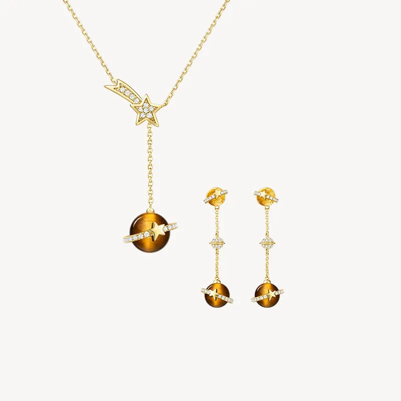 Tiger's Eye Necklace & Earrings Gift Set sold by Lola Rose