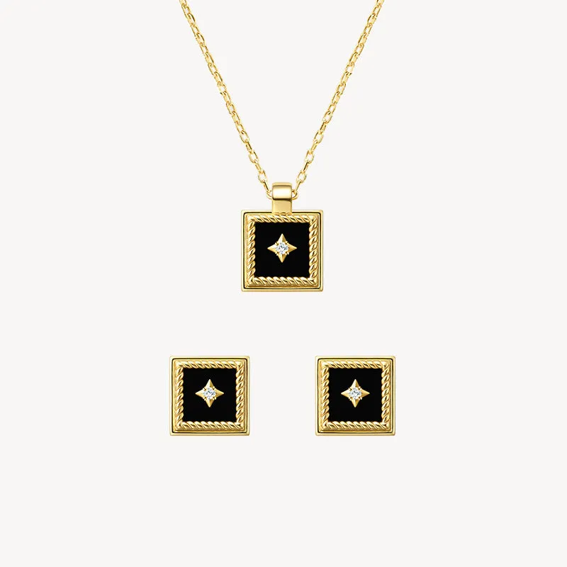 Gallery Black Onyx Necklace & Earrings Gift Set sold by Lola Rose