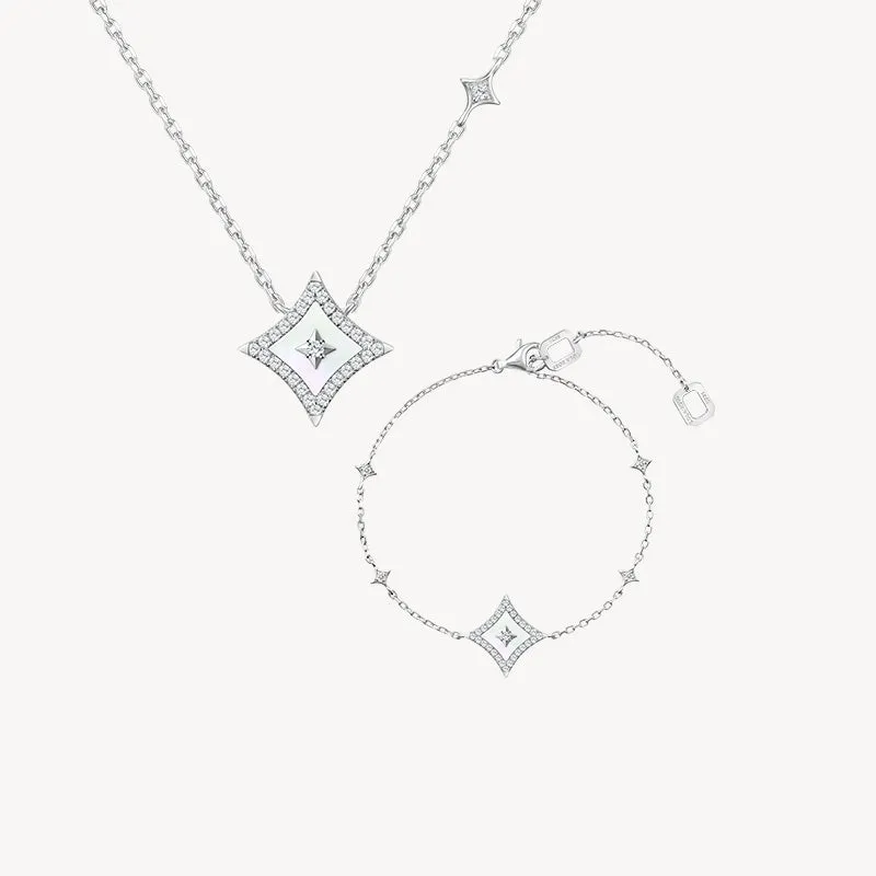 Mother-of-Pearl Necklace & Bracelet Gift Set sold by Lola Rose