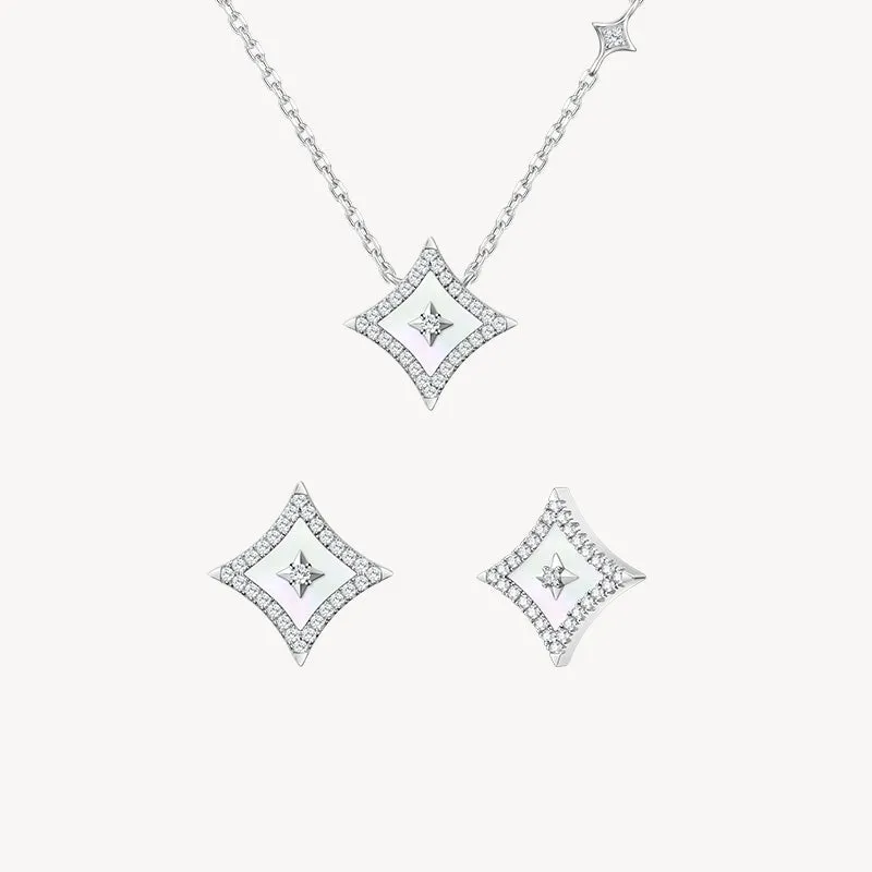 Mother-of-Pearl Necklace & Earrings Gift Set sold by Lola Rose