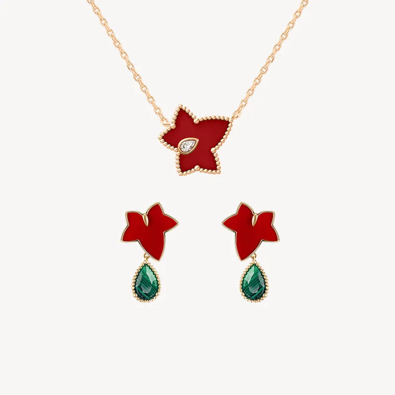 Carnelian Bead Necklace & Earrings Gift Set sold by Lola Rose