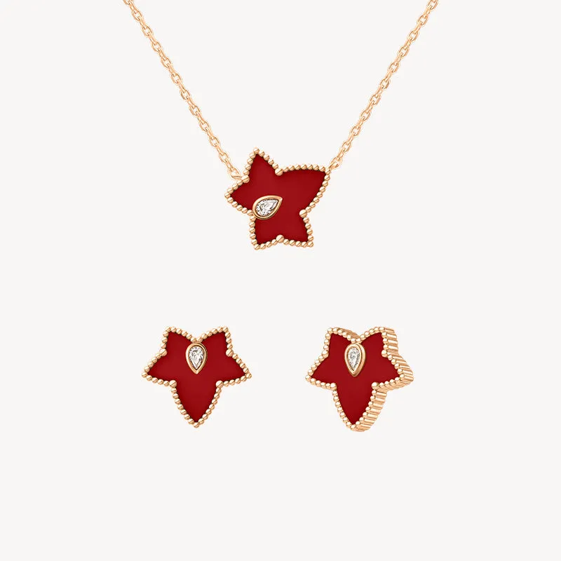 Carnelian Bead Necklace & Earrings Gift Set sold by Lola Rose