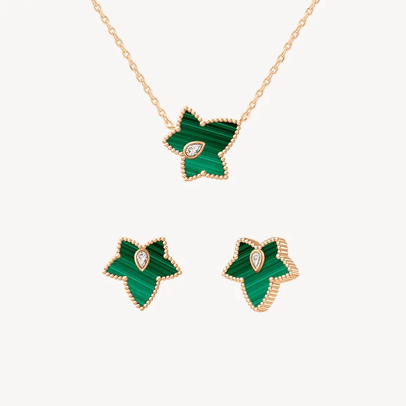 Malachite Bead Necklace & Earrings Gift Set sold by Lola Rose