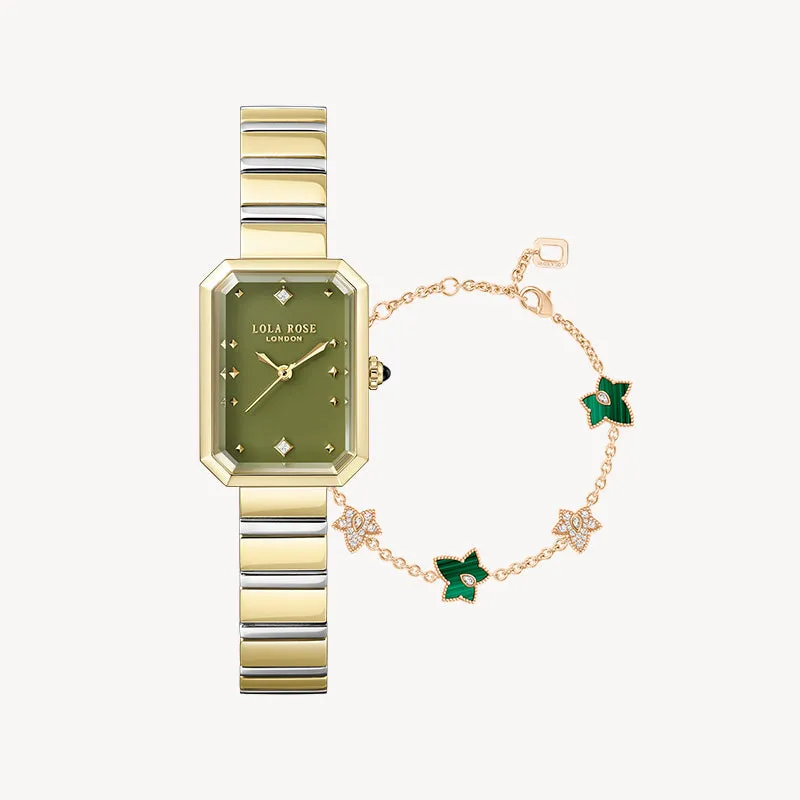 Ms. Lola Green Onyx Watch & Malachite Bracelet Gift Set sold by Lola Rose