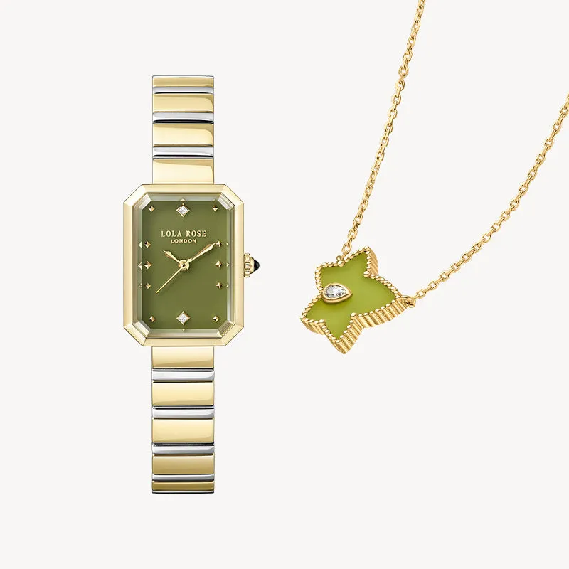 Ms. Lola Green Onyx Watch & Ivy Bead Necklace Gift Set sold by Lola Rose