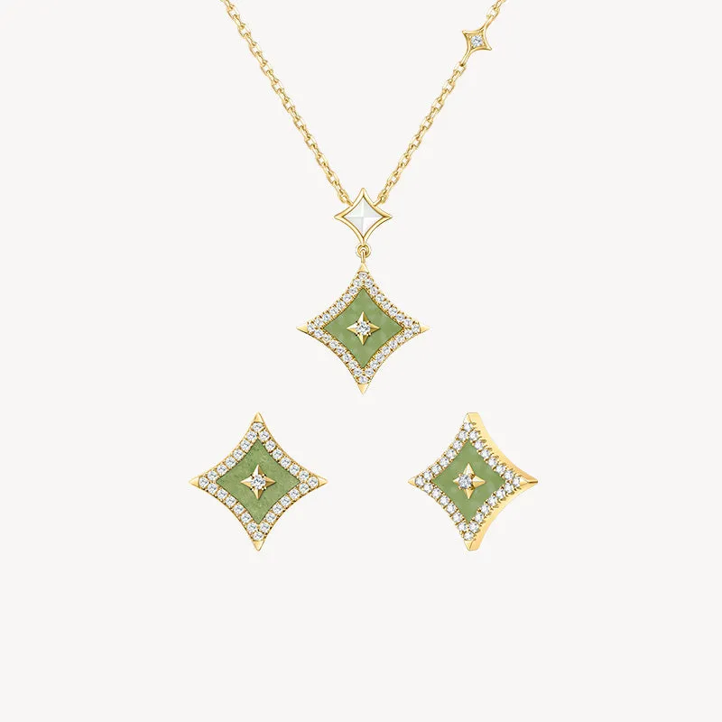 Aventurine Necklace & Earrings Gift Set sold by Lola Rose