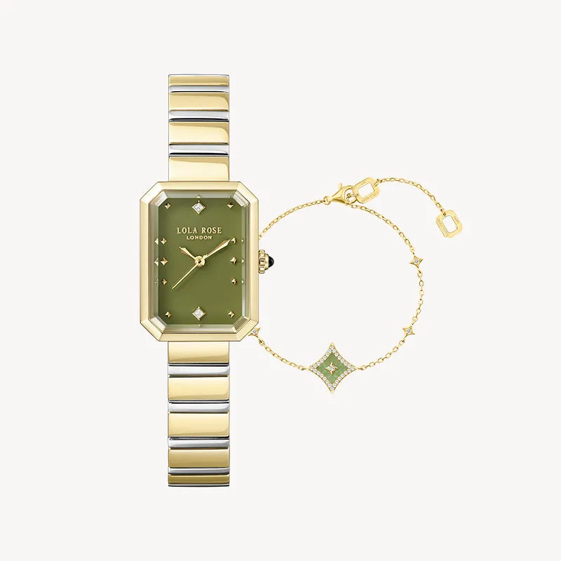 Ms. Lola Green Onyx Watch & Aventurine Starlight Bracelet Gift Set sold by Lola Rose