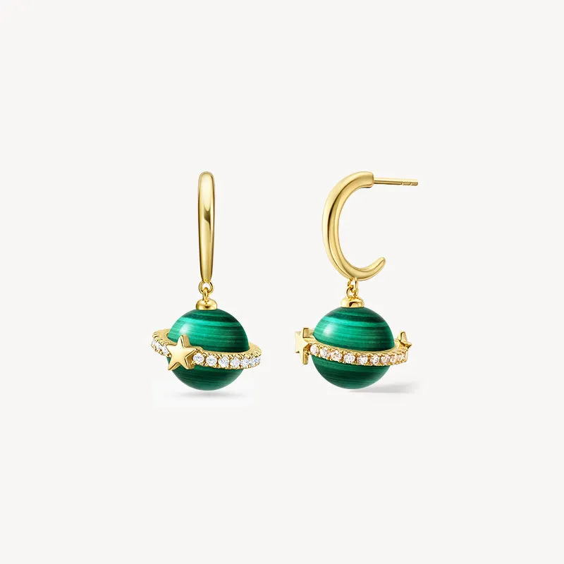 Heliocentric Malachite Earrings sold by Lola Rose