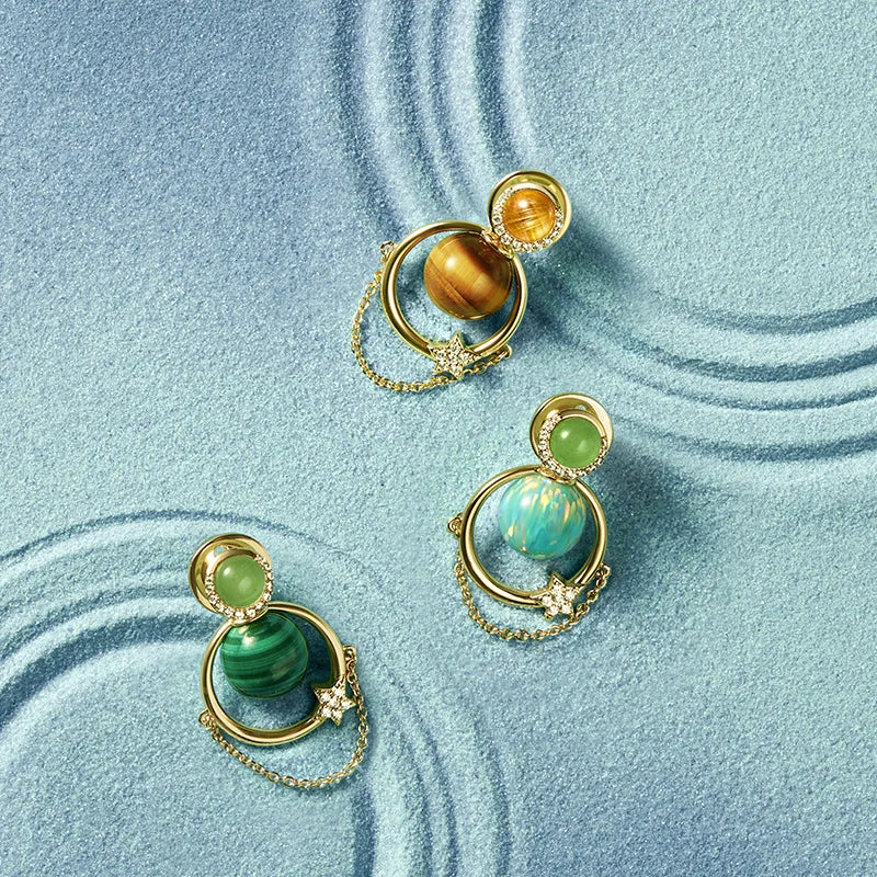 Heliocentric Opal Earrings with Chain Accents sold by Lola Rose product image thumbnail 5