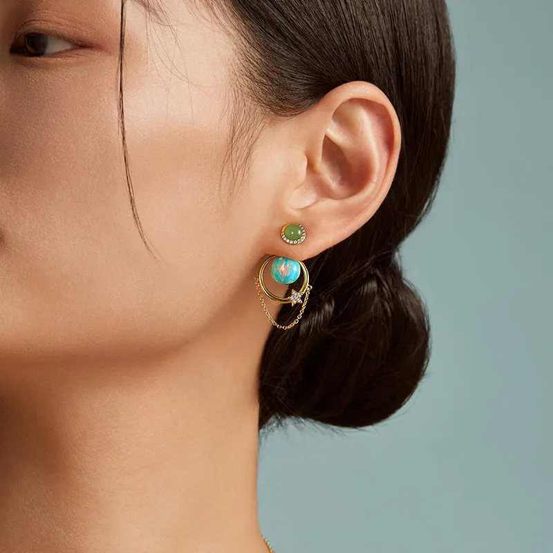 Heliocentric Opal Earrings with Chain Accents sold by Lola Rose product image thumbnail 3