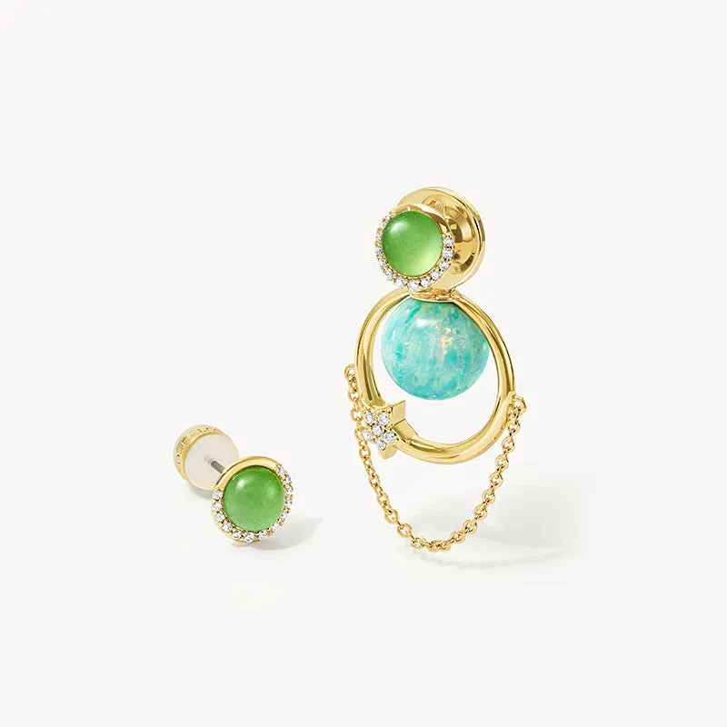 Heliocentric Opal Earrings with Chain Accents sold by Lola Rose product image thumbnail 2