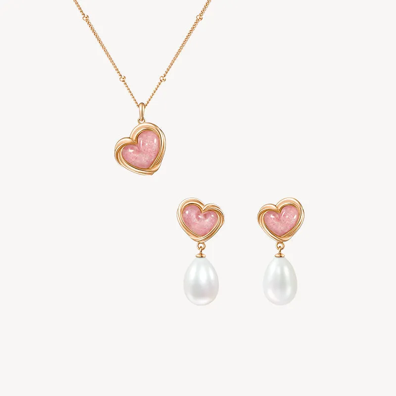 Tea-Time Rhodonite Necklace & Earrings Gift Set sold by Lola Rose