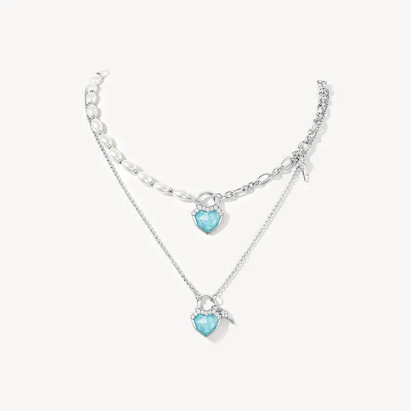 New In Amazonite & Clear Quartz Necklace with Artificial Pearls sold by Lola Rose product image thumbnail 2