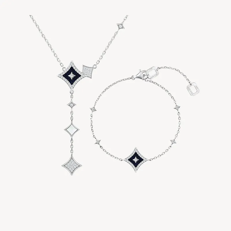 Blue Sandstone Chain Necklace & Bracelet Gift Set sold by Lola Rose