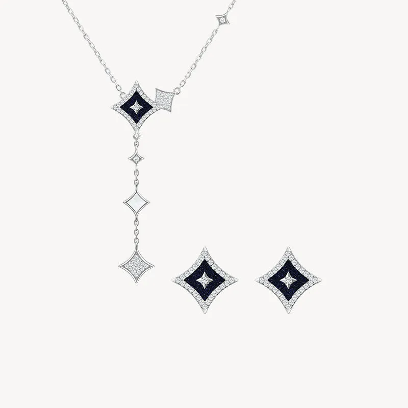 Blue Sandstone Chain Necklace & Earrings Gift Set sold by Lola Rose