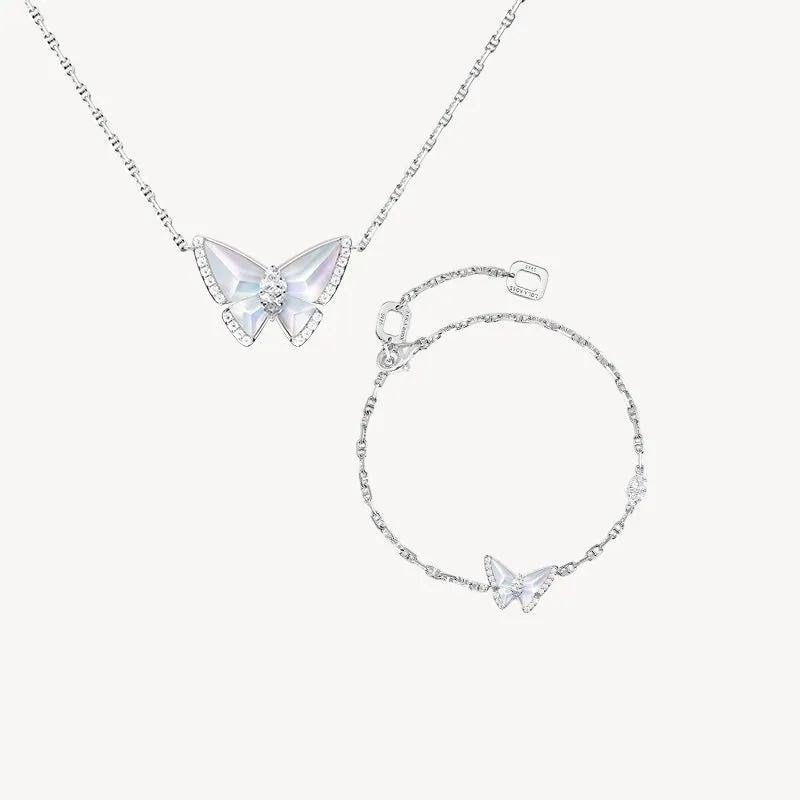 Crystal Butterfly Necklace & Bracelet Gift Set sold by Lola Rose