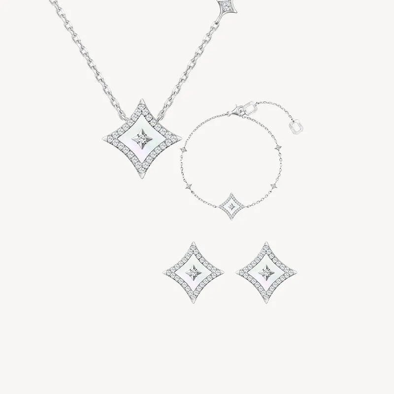 Mother-of-Pearl Necklace & Bracelet & Earrings Gift Set sold by Lola Rose