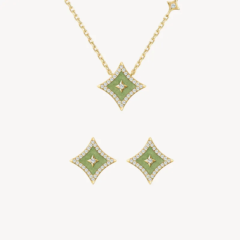 Aventurine Starlight Necklace & Earrings Gift Set sold by Lola Rose