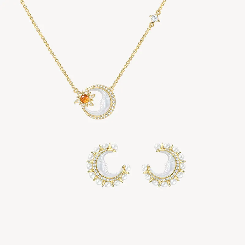 Astrology Moon Necklace & Earrings Gift Set sold by Lola Rose
