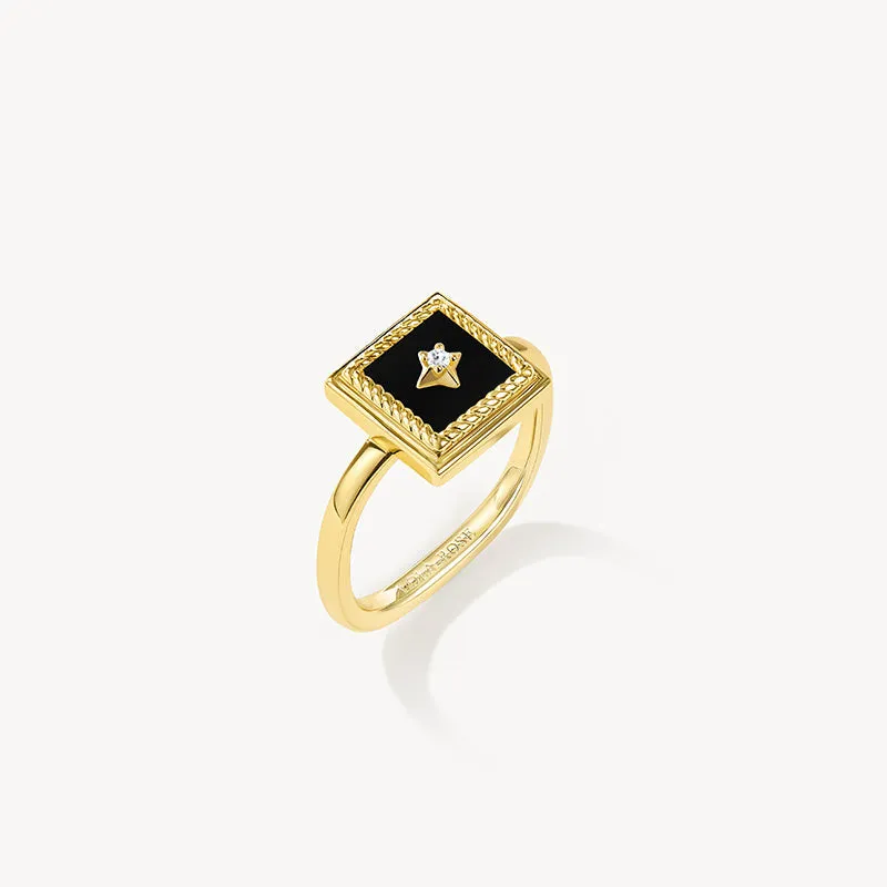Gallery Black Onyx Stud Ring sold by Lola Rose