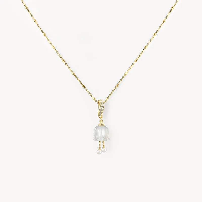 New Lily of the Valley Necklace with Freshwater Pearl sold by Lola Rose