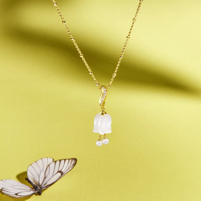 New Lily of the Valley Necklace with Freshwater Pearl sold by Lola Rose product image thumbnail 4