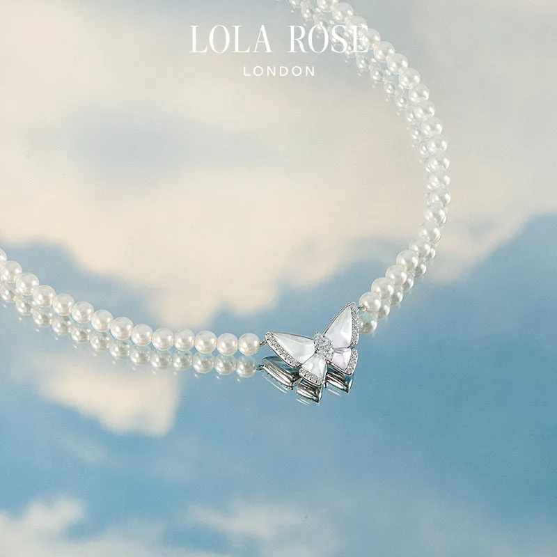 Crystal Butterfly Freshwater Pearl Necklace sold by Lola Rose product image thumbnail 3