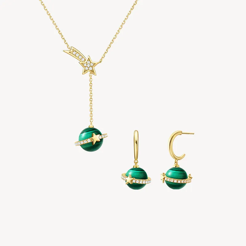 Malachite Necklace & Earrings Gift Set sold by Lola Rose