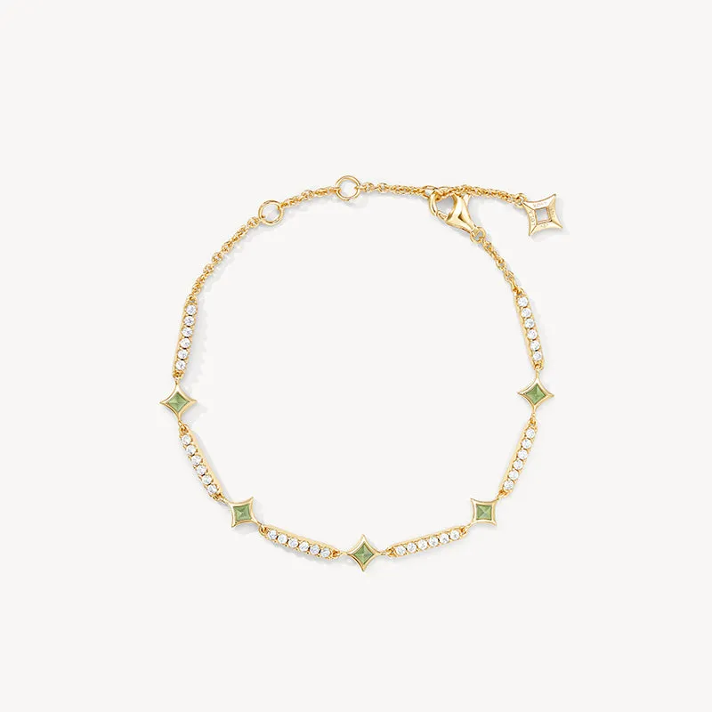 Aventurine & Synthetic Cubic Zirconia Bracelet sold by Lola Rose