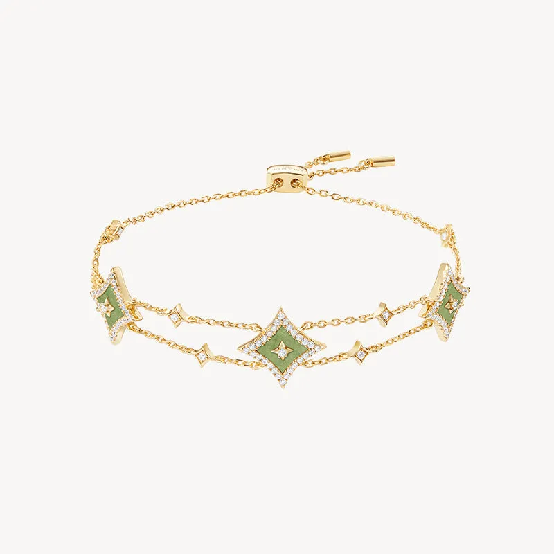 Aventurine Star Charm Bracelet sold by Lola Rose