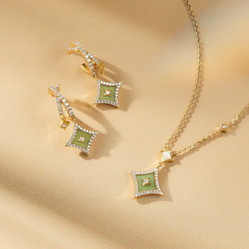 Aventurine Necklace & Earrings Gift Set sold by Lola Rose