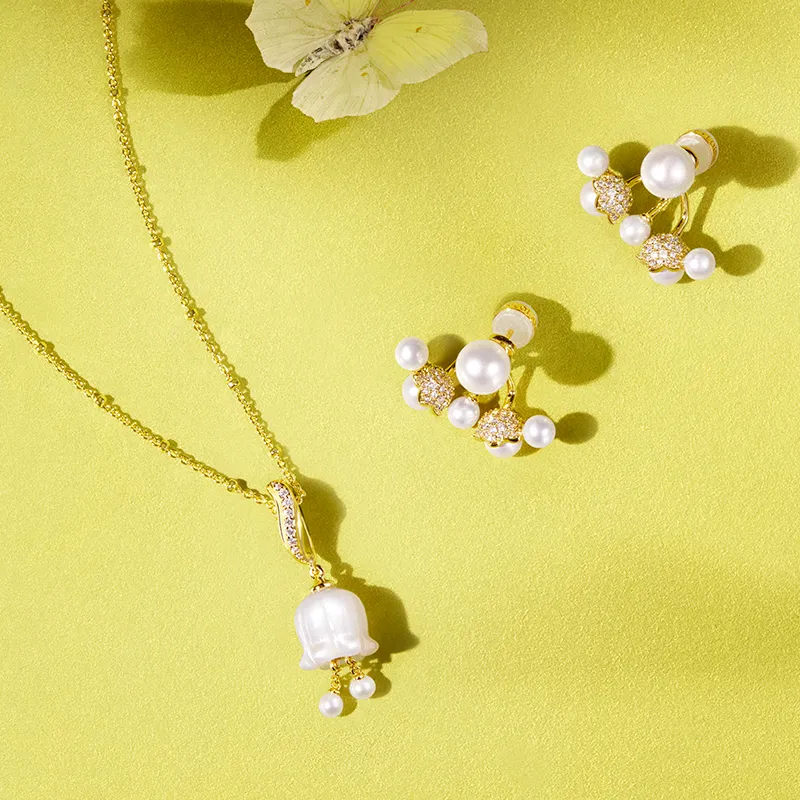 Blossom Lily of the Valley Necklace & Earrings Gift Set sold by Lola Rose product image thumbnail 2