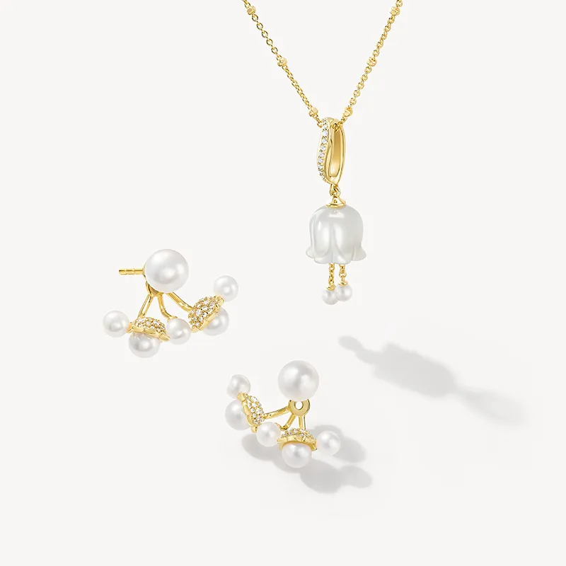 Blossom Lily of the Valley Necklace & Earrings Gift Set sold by Lola Rose