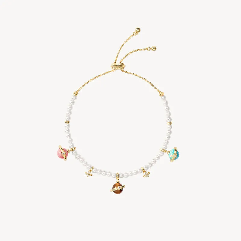 Cube Mother of Pearl Watch & Pearl Bracelet Gift Set sold by Lola Rose product image thumbnail 3