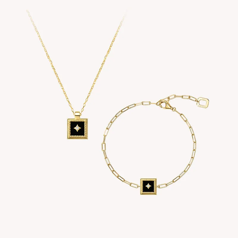 Gallery Black Onyx Necklace & Braeclet Gift Set sold by Lola Rose