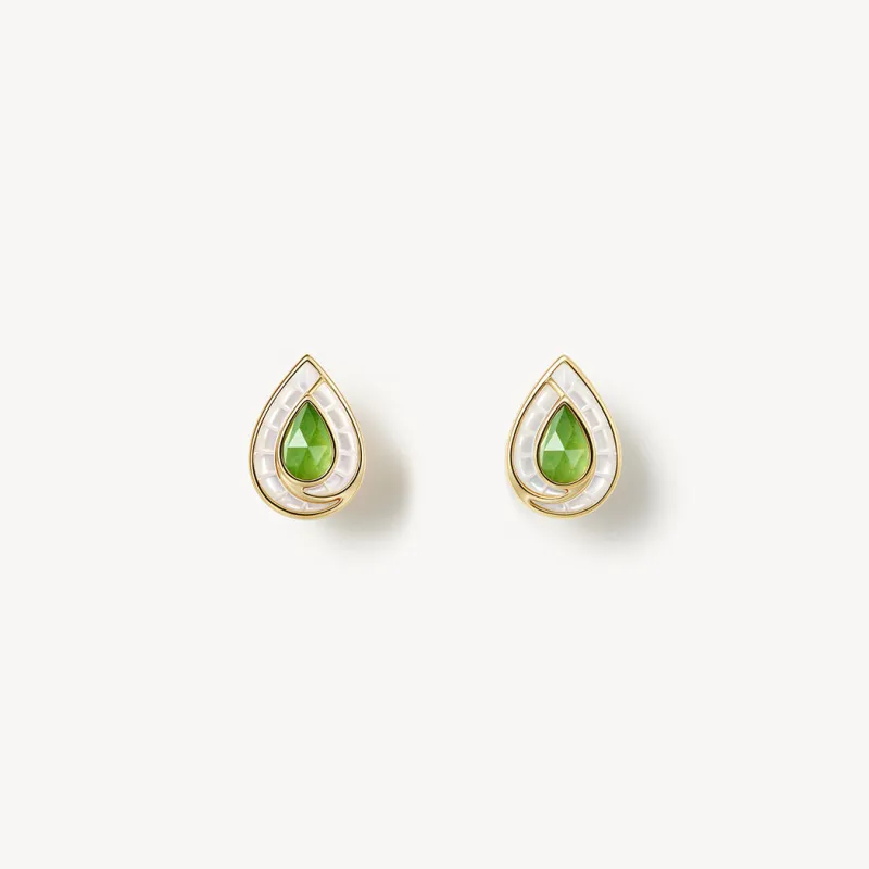 Aventurine Waterdrop Stud Earrings sold by Lola Rose